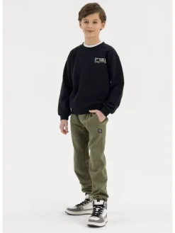 minoti Spodnie dresowe 23fleece45 Khaki Regular Fit