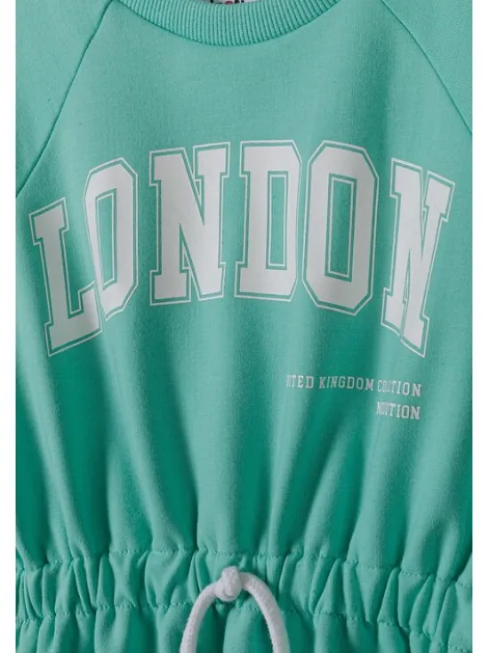 minoti Sukienka dzianinowa 18FLEECE 65 Zielony Regular Fit