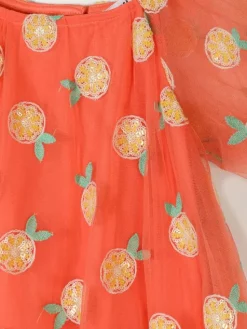 minoti Sukienka elegancka 30DRESS117 Pomarańczowy Regular Fit