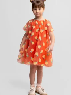 minoti Sukienka elegancka 30DRESS117 Pomarańczowy Regular Fit