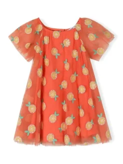 minoti Sukienka elegancka 30DRESS117 Pomarańczowy Regular Fit