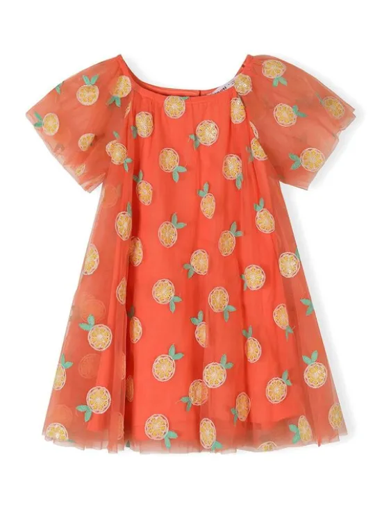minoti Sukienka elegancka 30DRESS117 Pomarańczowy Regular Fit