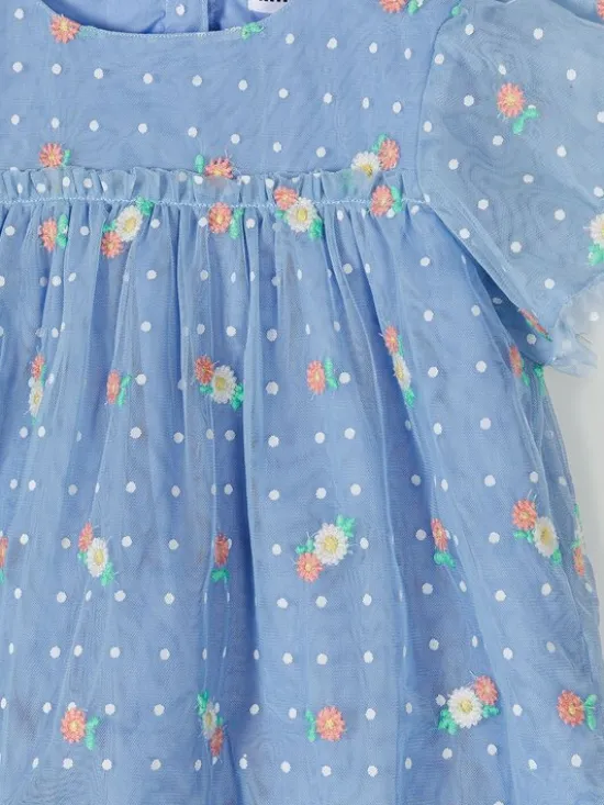 minoti Sukienka elegancka 30DRESS118 Błękitny Regular Fit