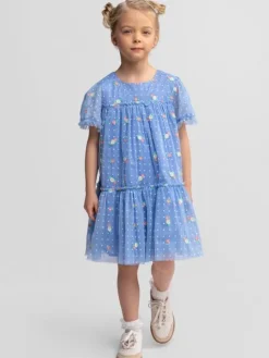 minoti Sukienka elegancka 30DRESS118 Błękitny Regular Fit