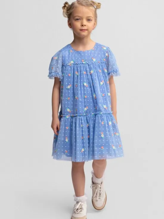 minoti Sukienka elegancka 30DRESS118 Błękitny Regular Fit