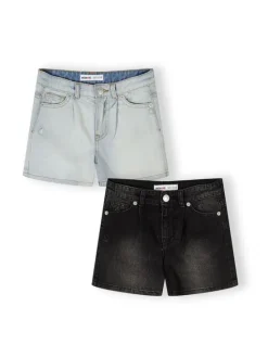 minoti Szorty jeansowe 30SHORT153 Czarny Regular Fit