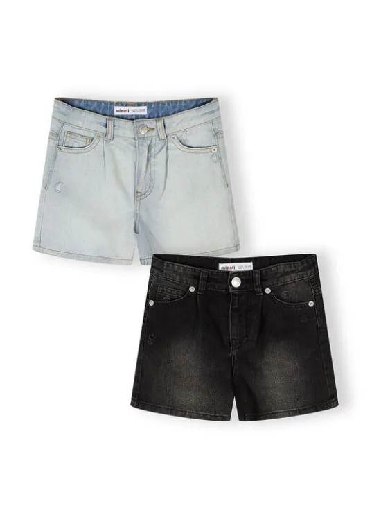 minoti Szorty jeansowe 30SHORT153 Czarny Regular Fit