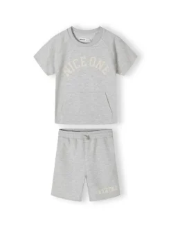 minoti T-Shirt 23fleece35 Szary Regular Fit