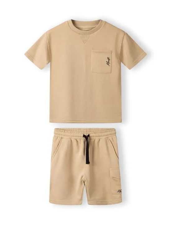 minoti T-Shirt 17SET50D Beżowy Regular Fit