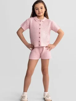 minoti Zestaw 30KNIT150 Różowy Regular Fit