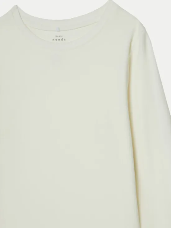 NAME IT Bluzka 13238698 Écru Regular Fit