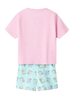 NAME IT Komplet t-shirt i spodenki Zosanna 13239682 Błękitny Regular Fit