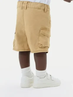 NAME IT Szorty materiałowe Ben 13225803 Brązowy Baggy Fit