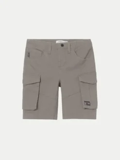 NAME IT Szorty materiałowe 13198124 Szary Regular Fit