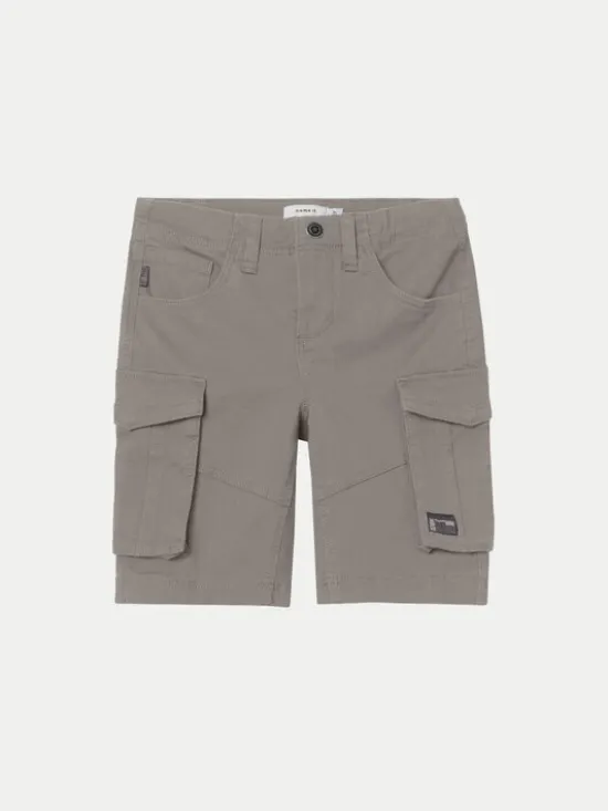 NAME IT Szorty materiałowe 13198124 Szary Regular Fit