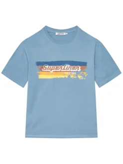 Original Marines Komplet t-shirt i spodenki DFP4219YM Niebieski Regular Fit