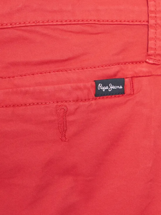 Pepe Jeans Szorty materiałowe Blueburn Short PB800726C75 Czerwony Regular Fit