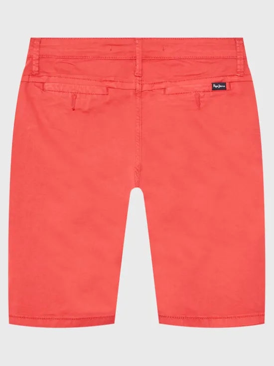 Pepe Jeans Szorty materiałowe Blueburn Short PB800726C75 Czerwony Regular Fit