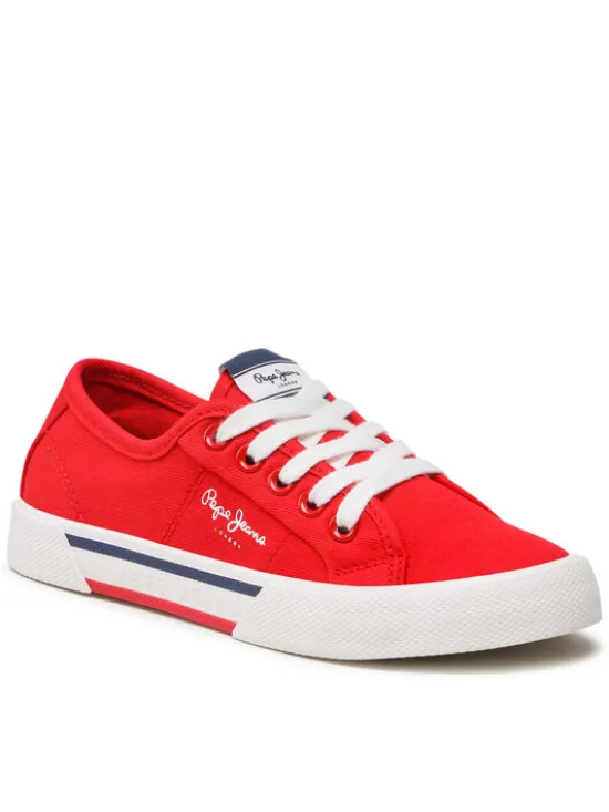 Pepe Jeans Tenisówki Brady Boy Basic PBS30527 Czerwony