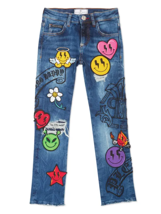 PHILIPP PLEIN Jeansy 20165 Błękitny Comfort Fit