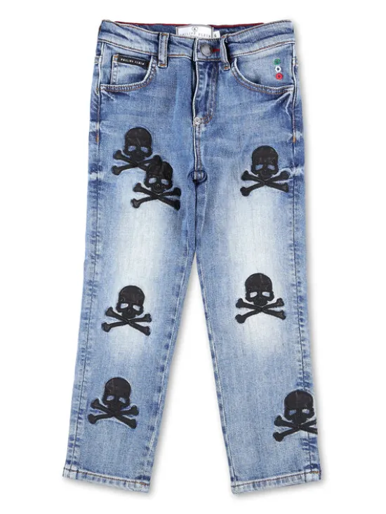 PHILIPP PLEIN Jeansy 10555 Błękitny Straight Fit