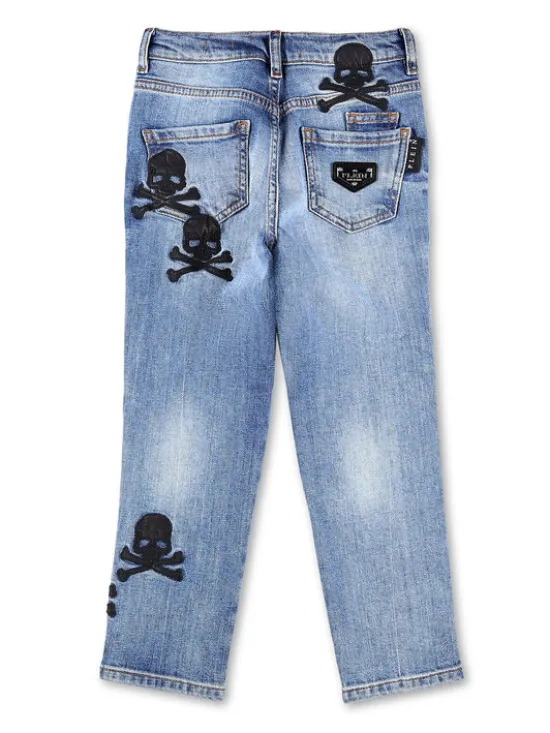 PHILIPP PLEIN Jeansy 10555 Błękitny Straight Fit