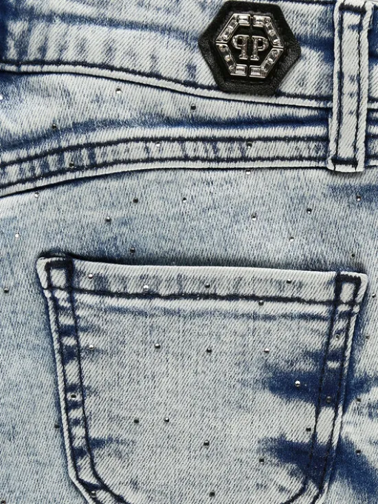 PHILIPP PLEIN Jeansy 27559 Błękitny Slim Fit