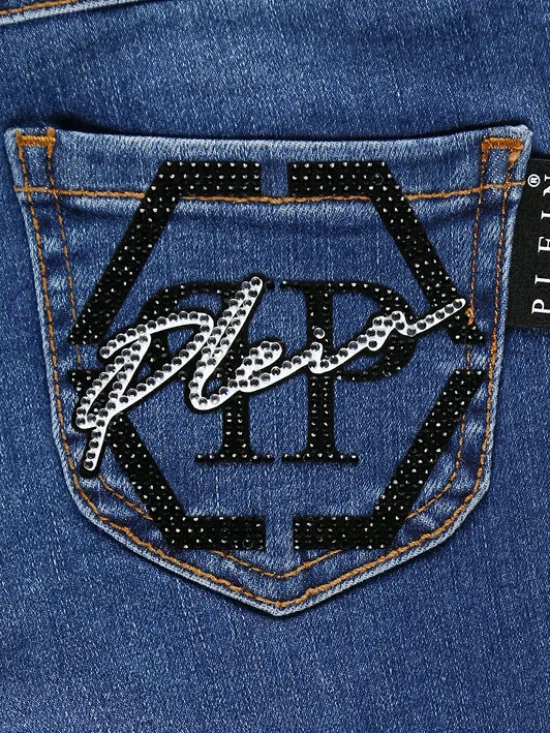 PHILIPP PLEIN Jeansy 25653 Błękitny Slim Fit