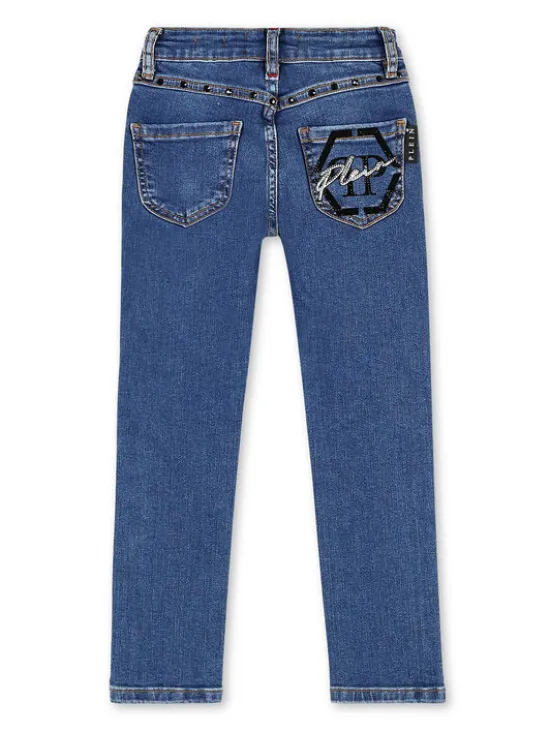 PHILIPP PLEIN Jeansy 25653 Błękitny Slim Fit
