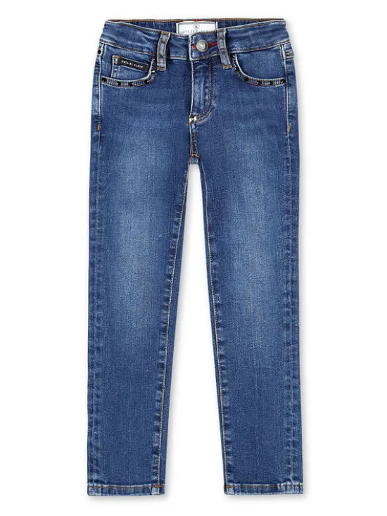 PHILIPP PLEIN Jeansy 25653 Błękitny Slim Fit
