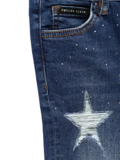 PHILIPP PLEIN Jeansy 25649 Błękitny Straight Fit