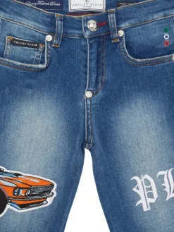 PHILIPP PLEIN Szorty jeansowe 28125 Błękitny Basic Fit