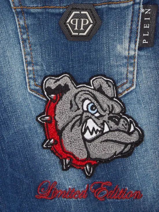 PHILIPP PLEIN Szorty jeansowe 27769 Błękitny Basic Fit