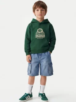Quiksilver Bluza Graphics EQKFT03406 Zielony Regular Fit