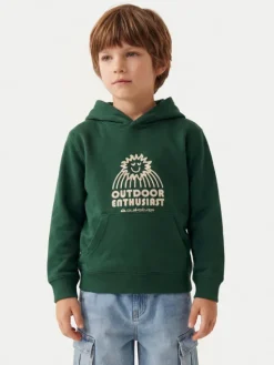 Quiksilver Bluza Graphics EQKFT03406 Zielony Regular Fit