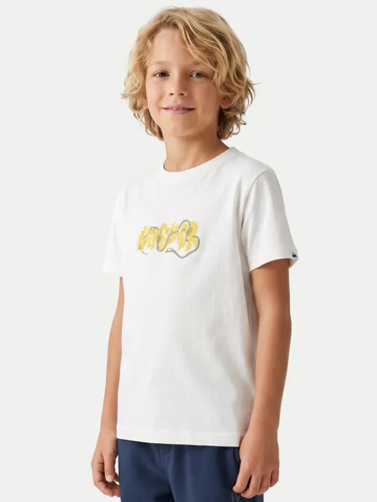 Quiksilver T-Shirt Ev Bloomsday EQKZT03570 Biały Regular Fit
