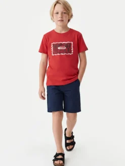 Quiksilver T-Shirt Ev Gotam Foam EQKZT03568 Czerwony Regular Fit