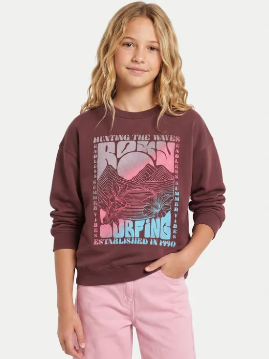 Roxy Bluza Lineup Brushed ERGFT04021 Brązowy Oversize