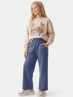 Roxy Spodnie dresowe What A Dream ERGFB03336 Niebieski Straight Fit