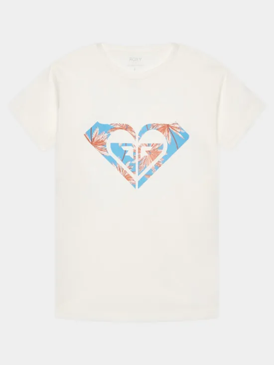Roxy T-Shirt Day And Night ERGZT03954 Biały Regular Fit