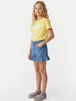 Roxy T-Shirt Orchid Art ERGZT04142 Żółty Regular Fit