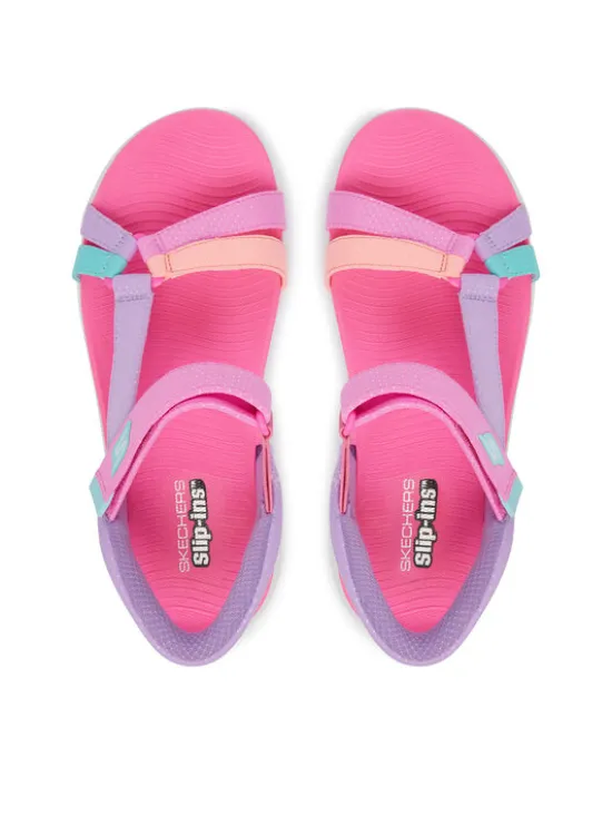 Skechers Sandały Slip-Ins: Go Walk Flex Sandal - Lots Of Sol 303028L/MLT Fioletowy