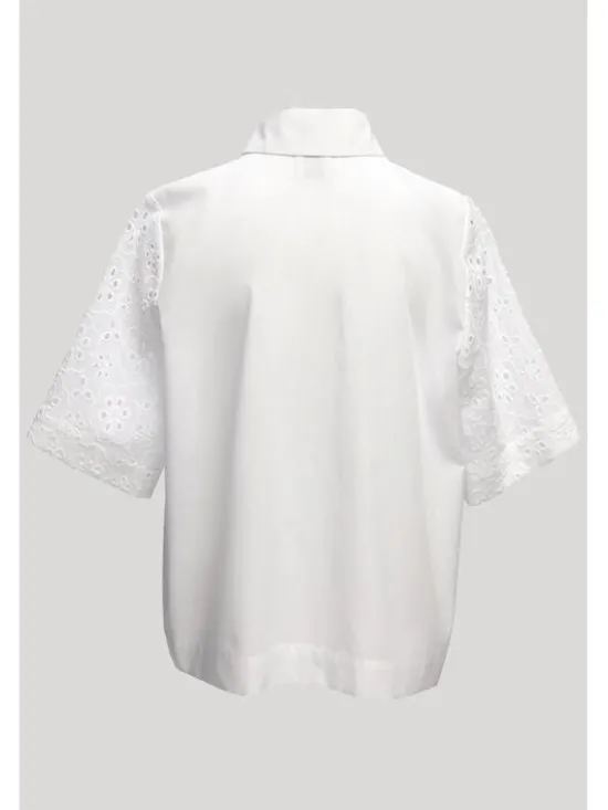 SLY Bluzka 5S-106 Biały Comfortable Fit