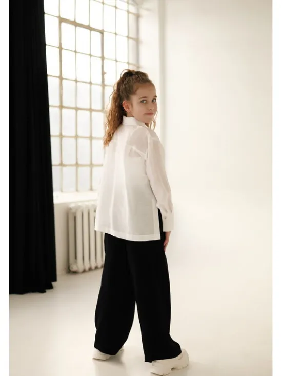 SLY Spodnie materiałowe 5S-402A Czarny Comfortable Fit