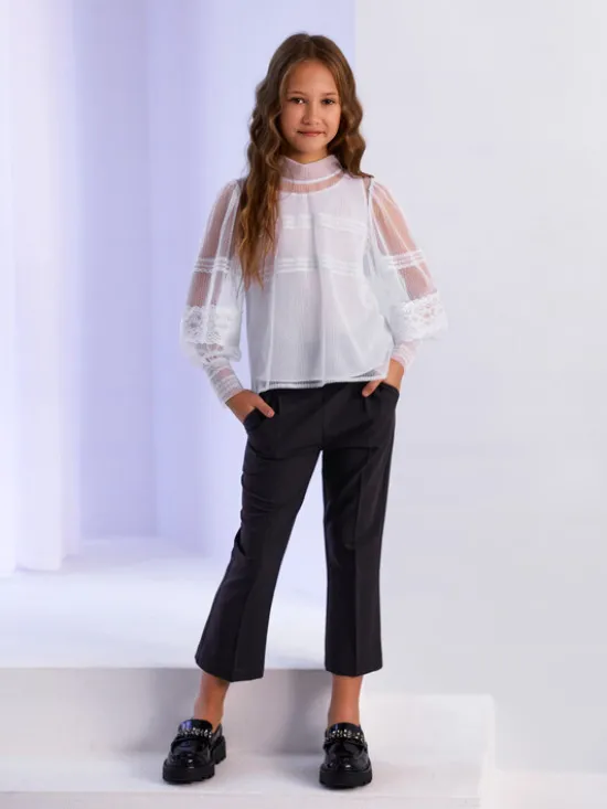 SLY Spodnie materiałowe 4S-401A Czarny Comfortable Fit