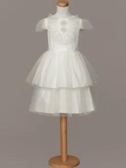 SLY Sukienka elegancka 4SM-17 Écru Comfortable Fit