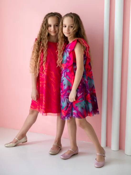 SLY Sukienka elegancka 4W-05B Różowy Comfortable Fit