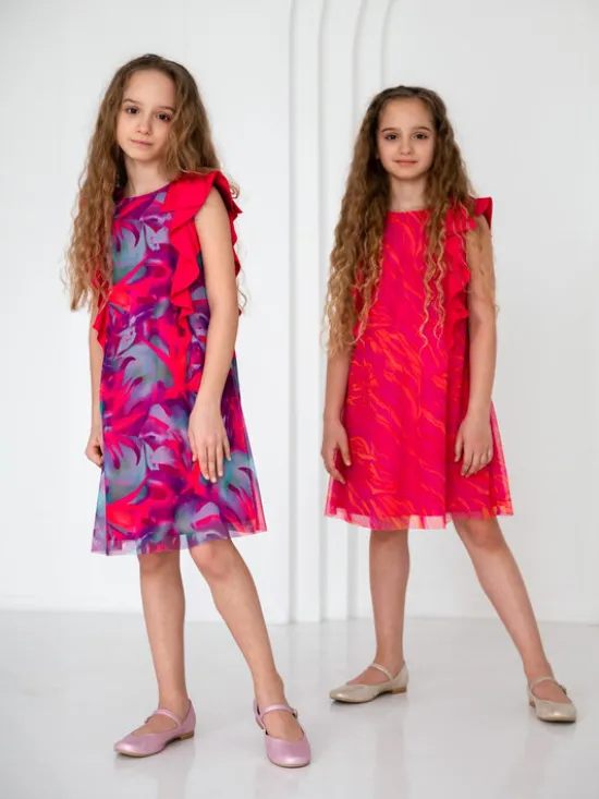 SLY Sukienka elegancka 4W-05B Różowy Comfortable Fit