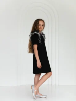 SLY Sukienka elegancka 4W-06 Czarny Comfortable Fit