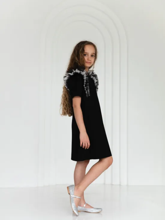 SLY Sukienka elegancka 4W-06 Czarny Comfortable Fit